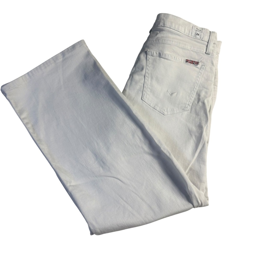 Hudson Rosalie High Rise Wide Leg Jeans White Denim Womens Size 29 x 27